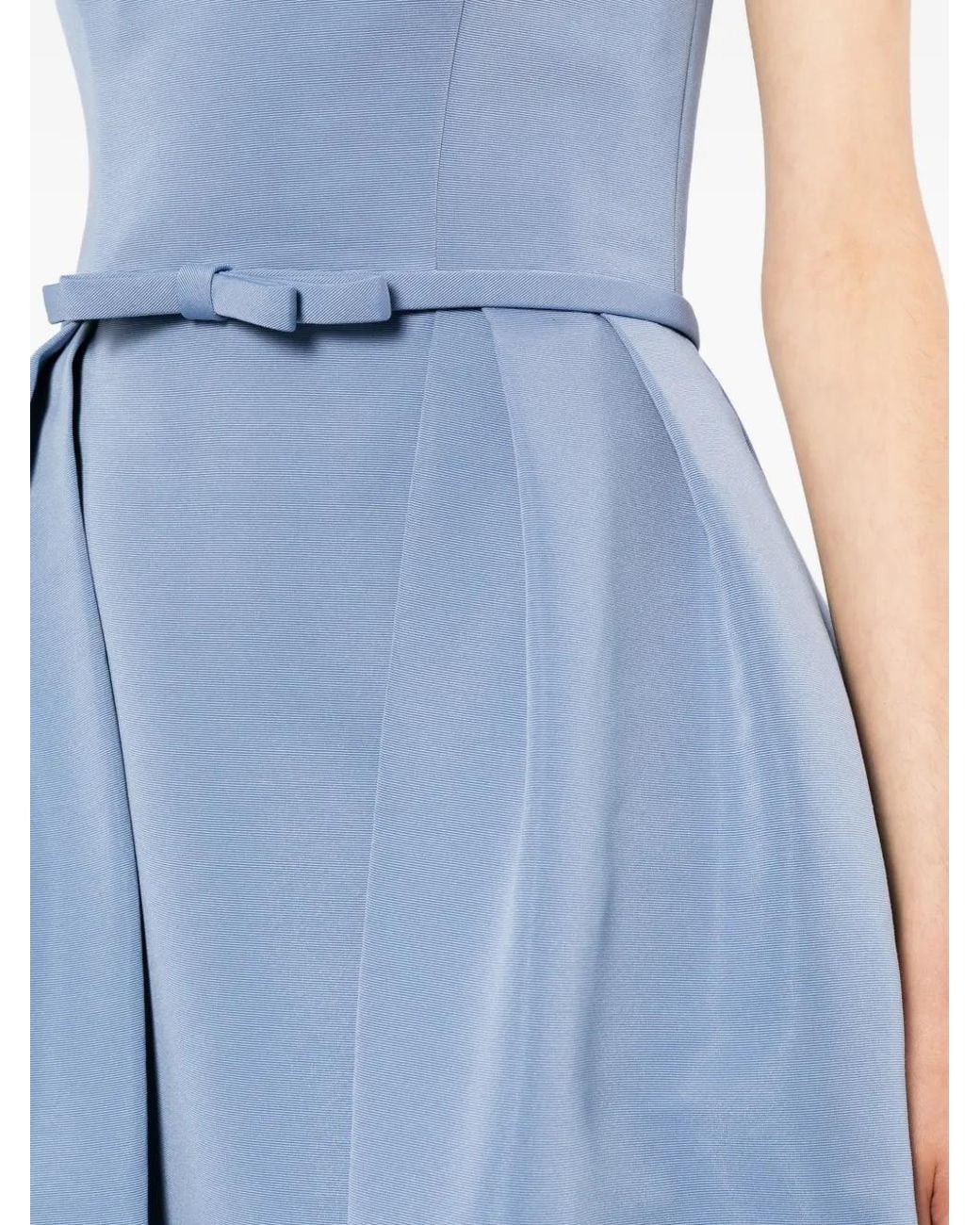 Amsale Blue Strapless Bow-Detail Gown