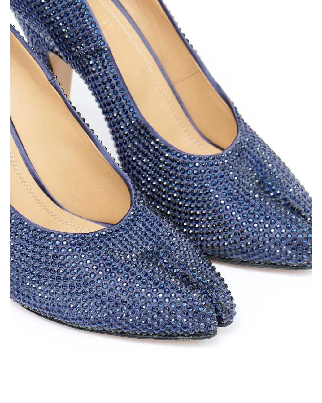 Maison Margiela Blue Tabi 110Mm Rhinestone-Embellished Pumps