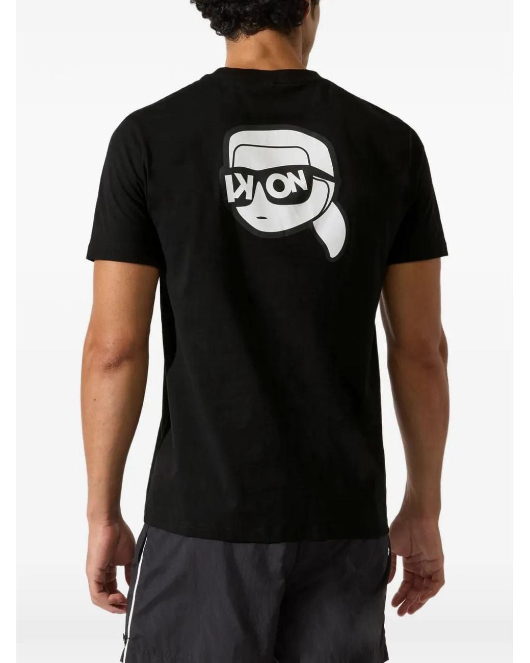 Karl Lagerfeld Black Ikon Beach T-Shirt for men