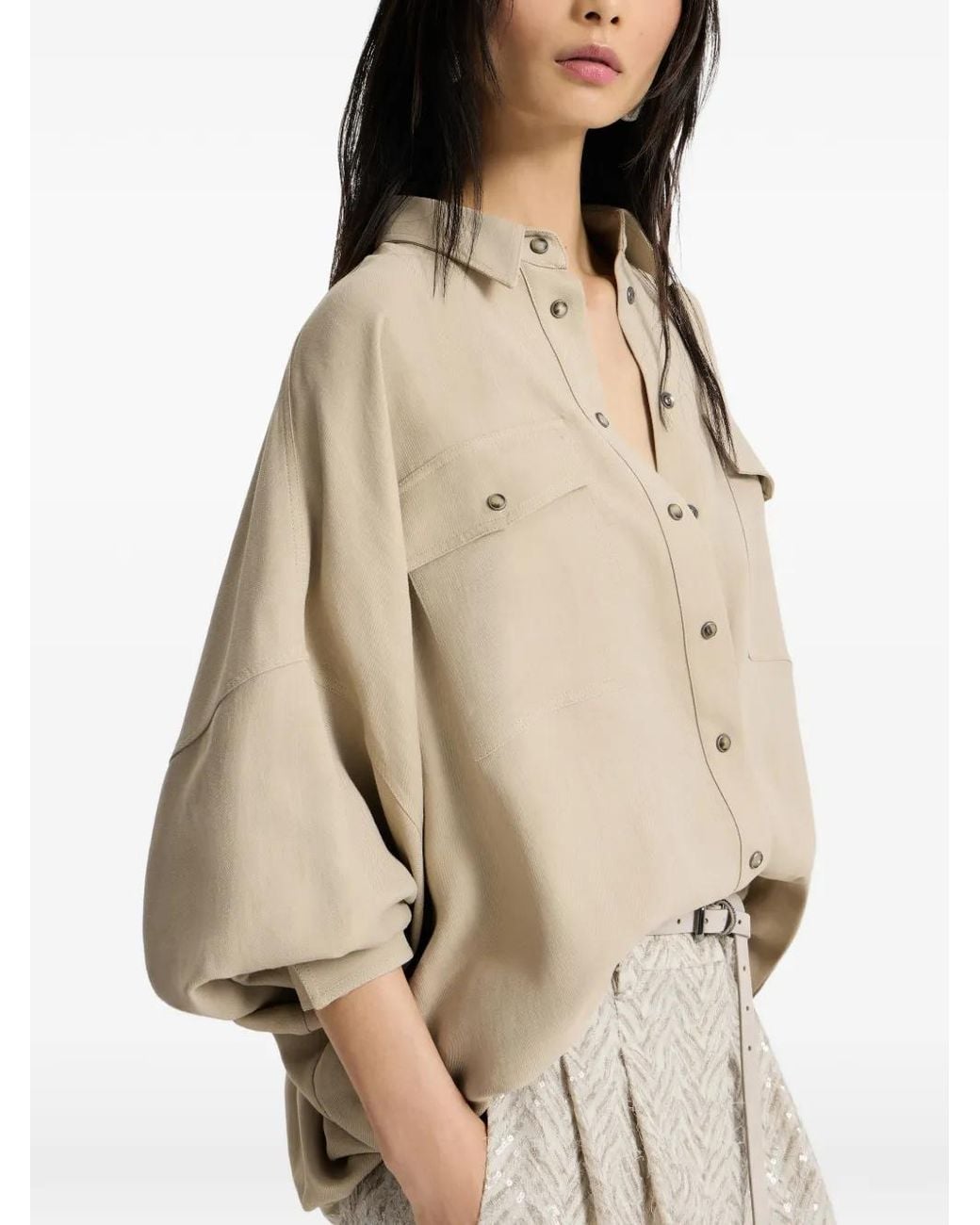 Brunello Cucinelli Natural Linen Blend Shirt