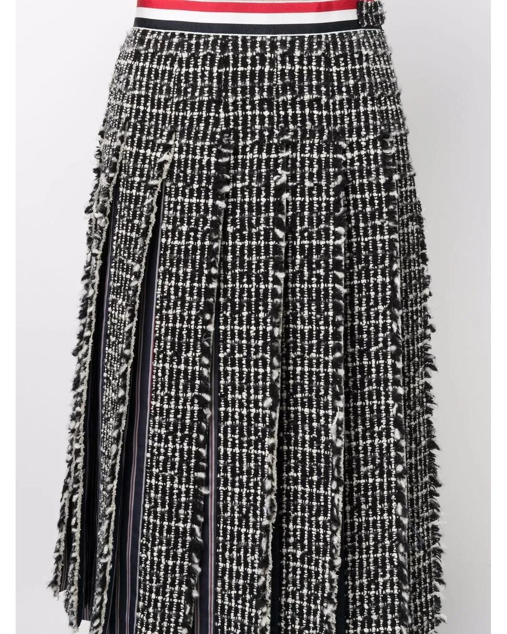 Thom Browne Gray Rwb Pleated Skirt