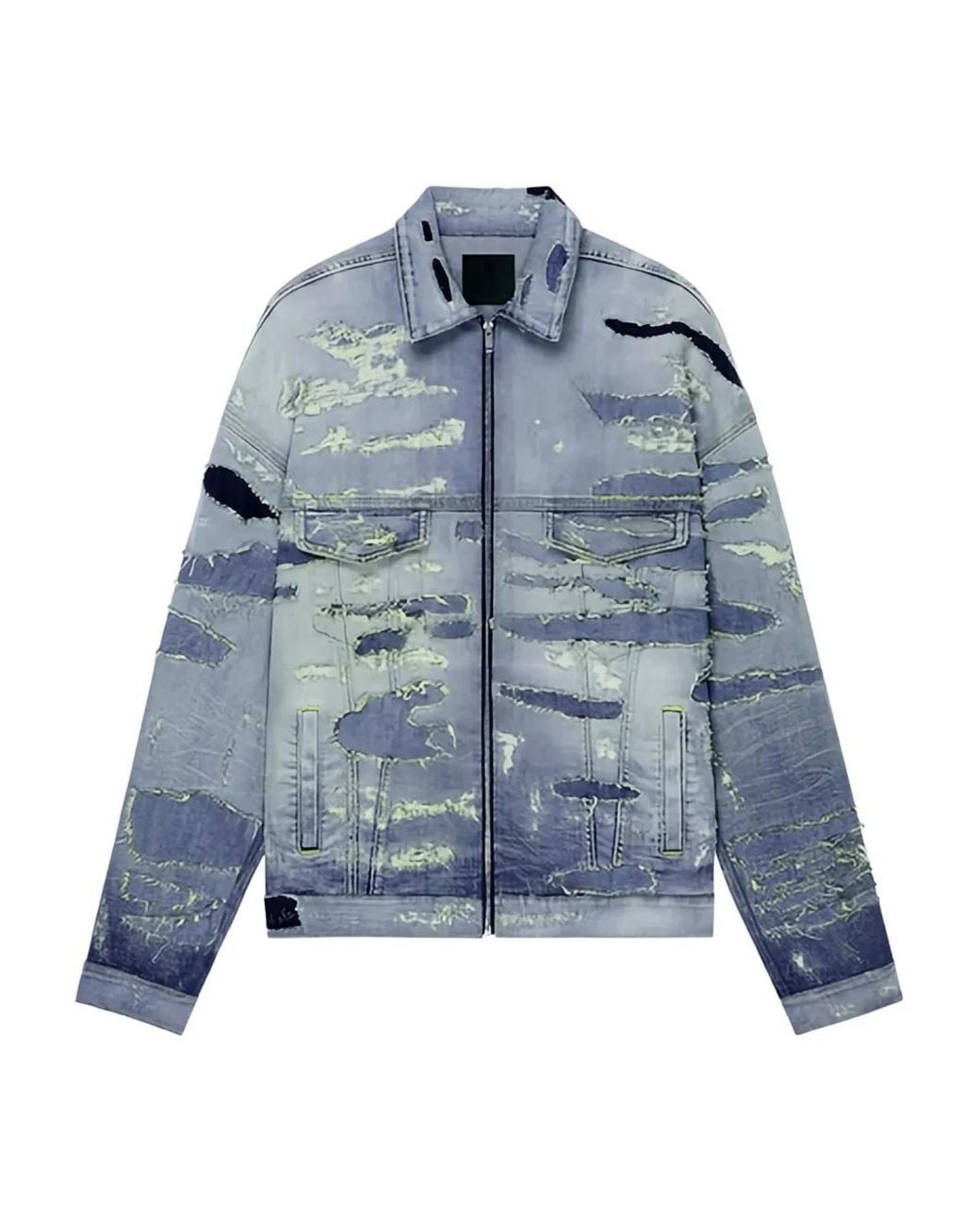 Givenchy Blue Zip-Up Denim Jacket for men