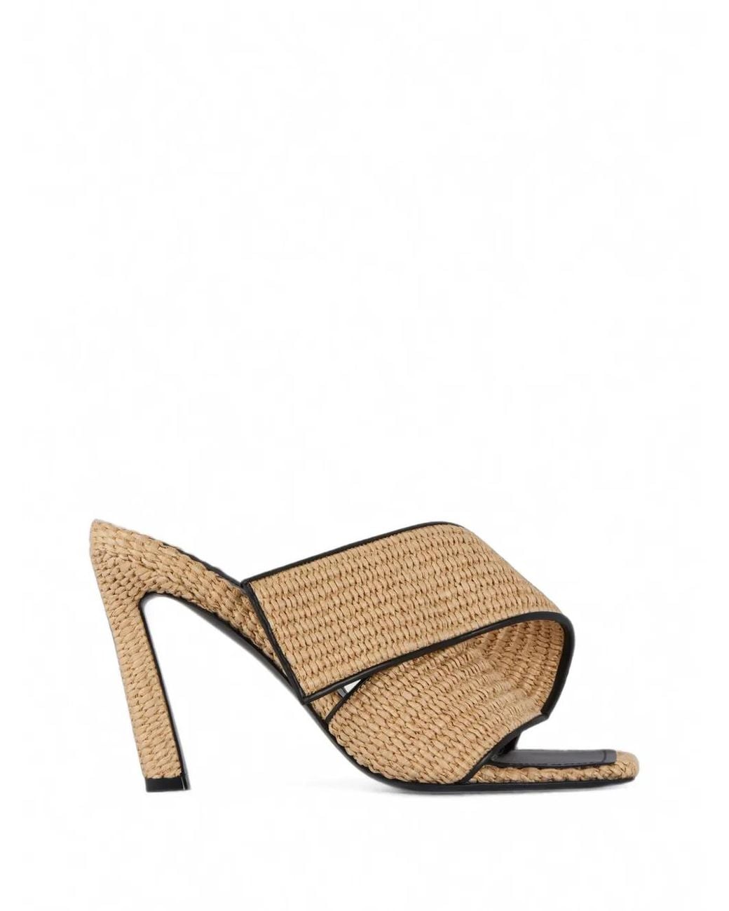 Givenchy Natural Sliced Square Raffia-Effect Heeled Mules