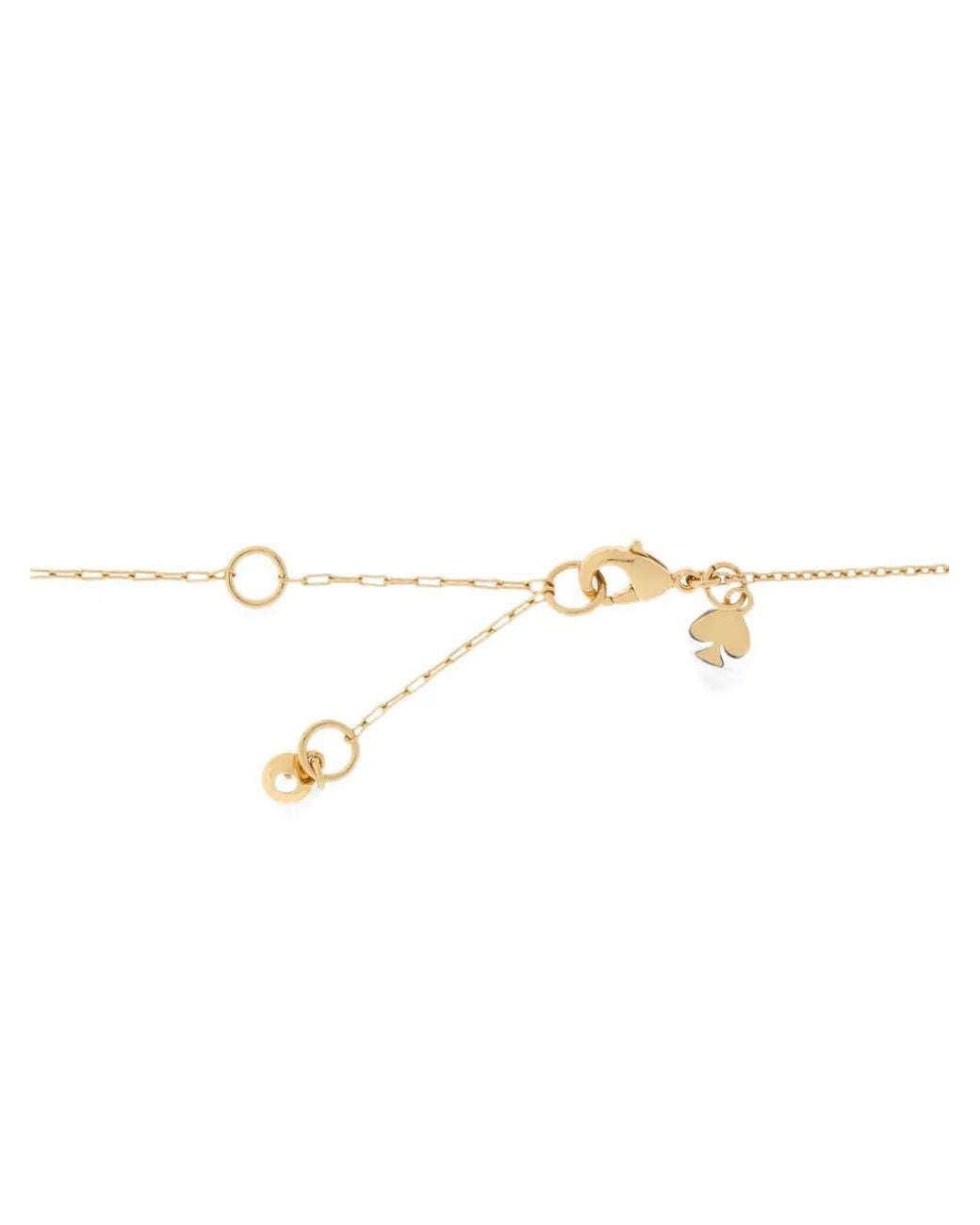Kate Spade White Amour Crystal-Embellished Heart-Pendant Necklace
