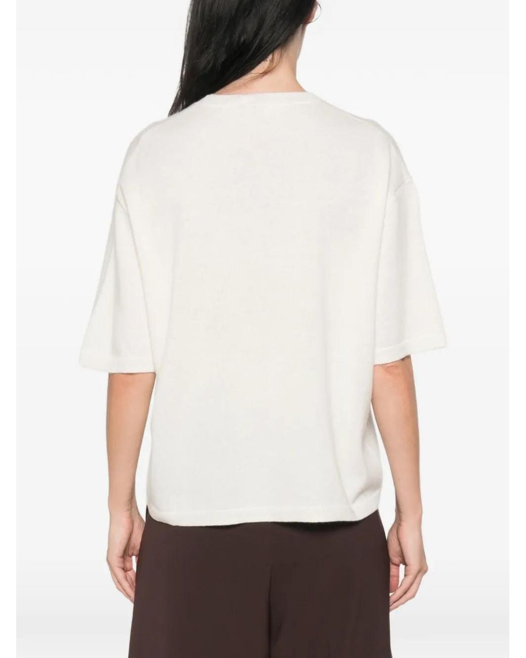 Soft Goat White Crew-Neck Short-Sleeve T-Shirt