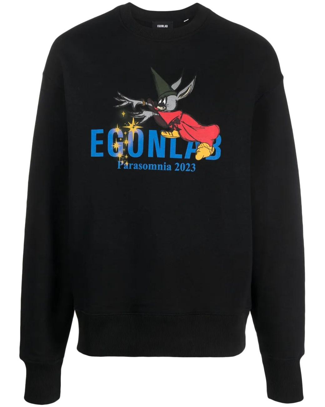 Egonlab Black Logo-Print Cotton Sweatshirt for men