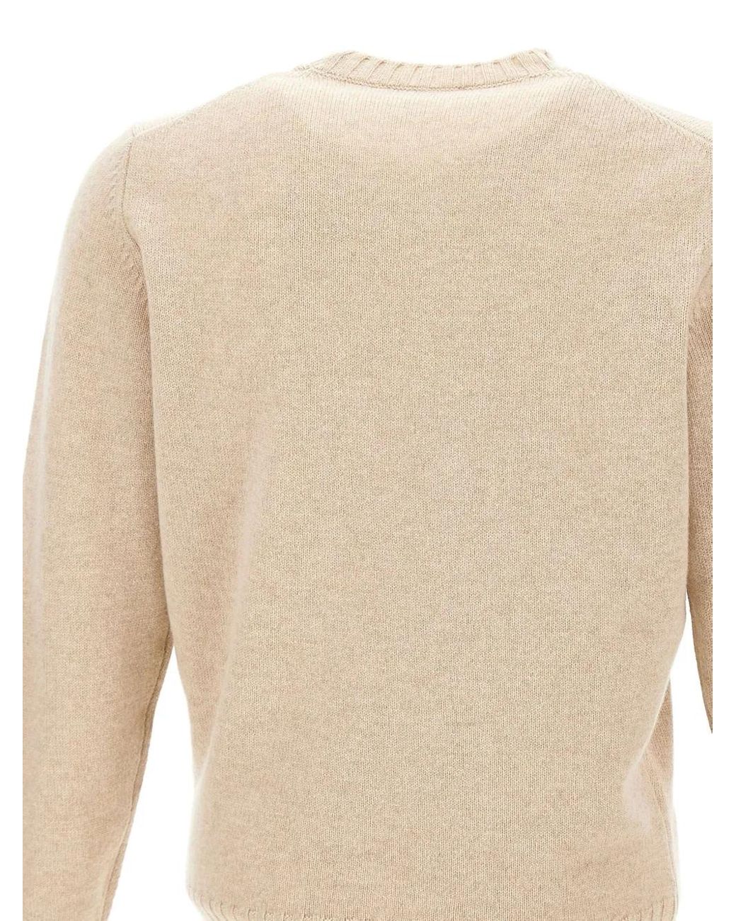 FILIPPO DE LAURENTIIS White Ribbed Crew-Neck Jumper for men