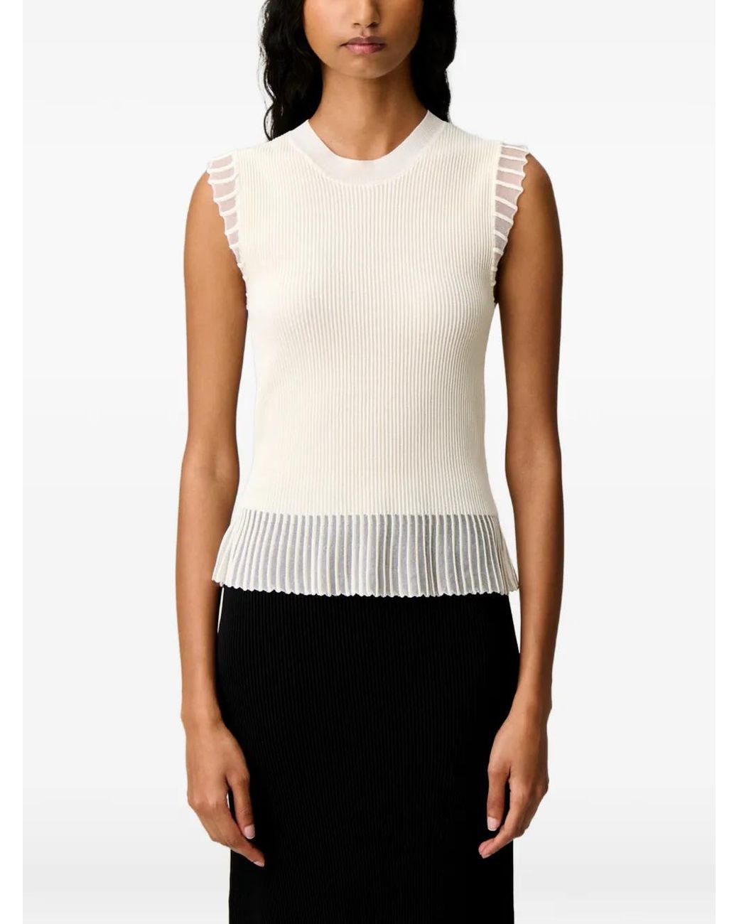 Claudie Pierlot White Haut En Maille À Col Montant