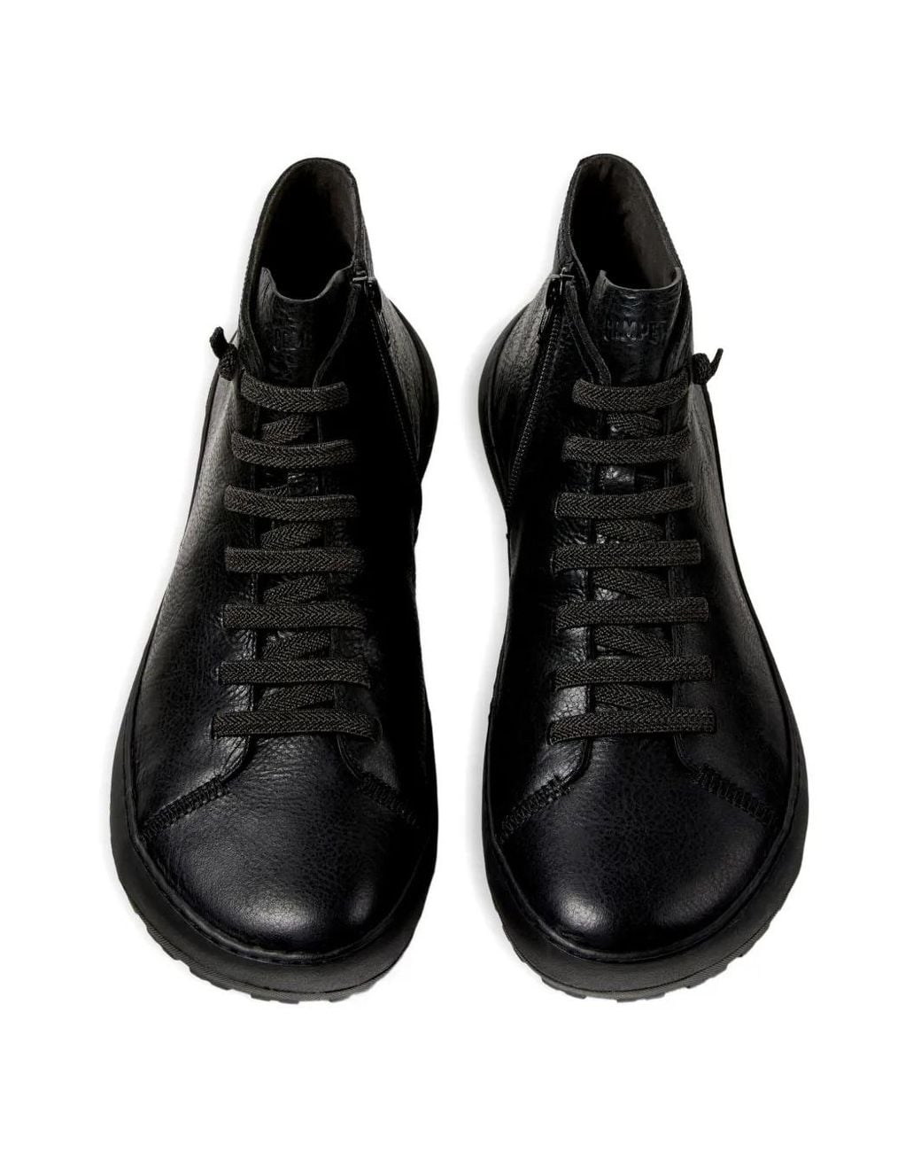 Camper Black Lace-Up Leather Ankle Boots for men