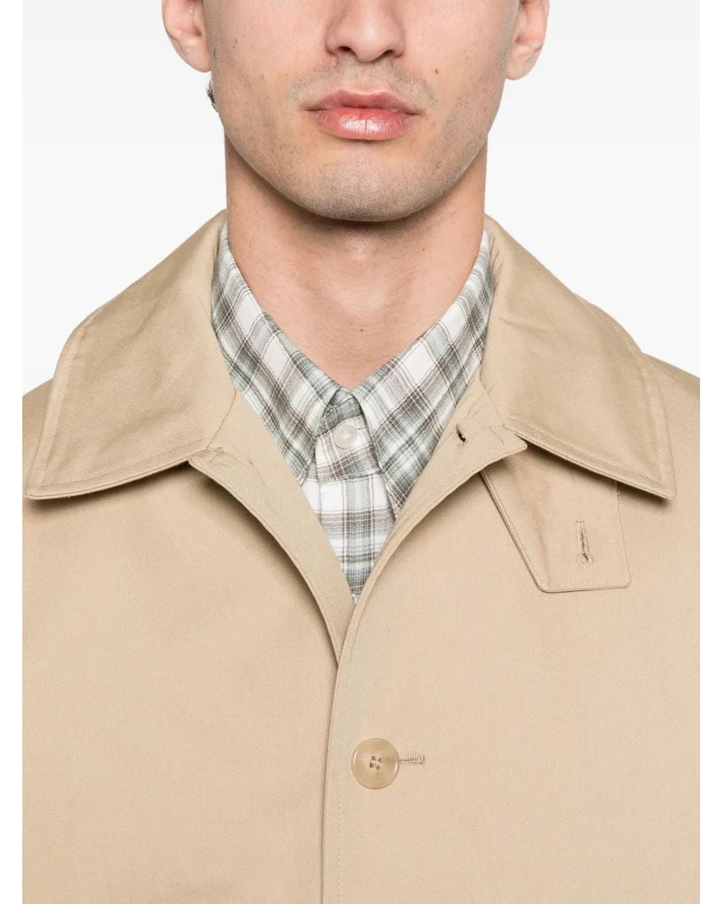 Fursac Natural Button Pocket Trench Coat for men