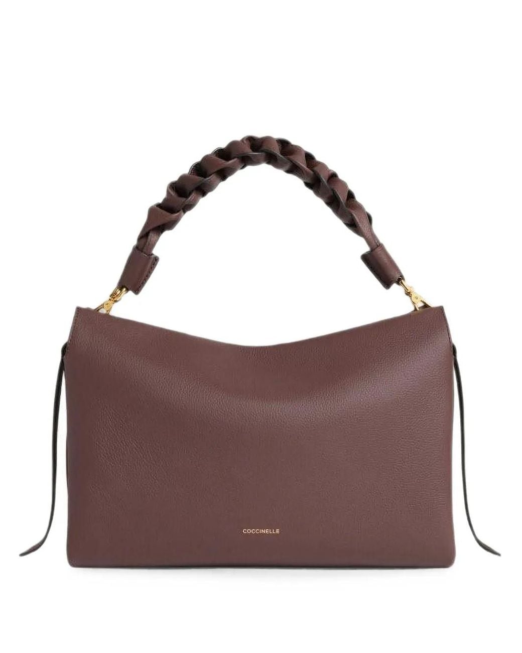 Coccinelle Brown Medium Boheme Braided-Handle Shoulder Bag