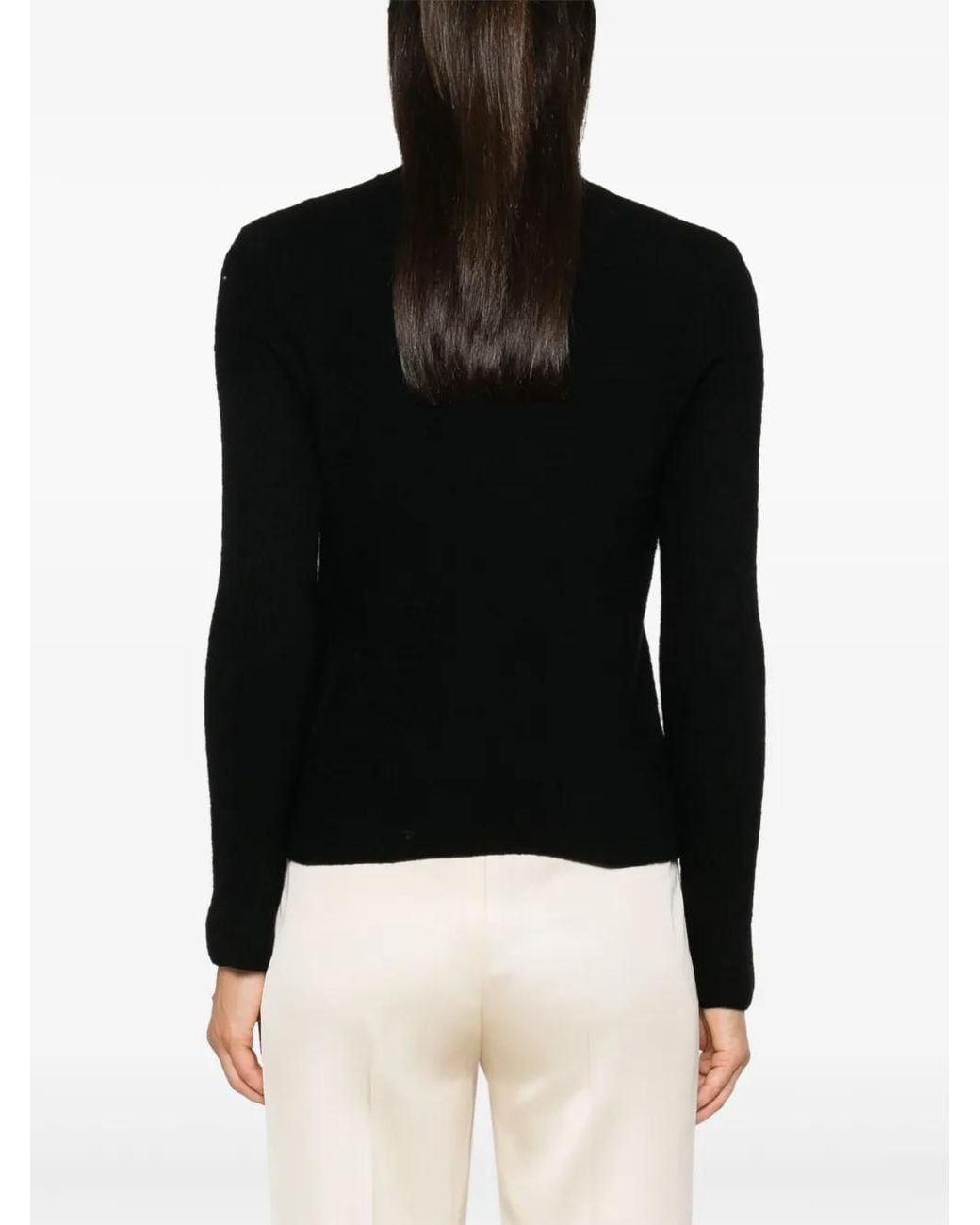 Jil Sander Black Boiled Wool Sweater