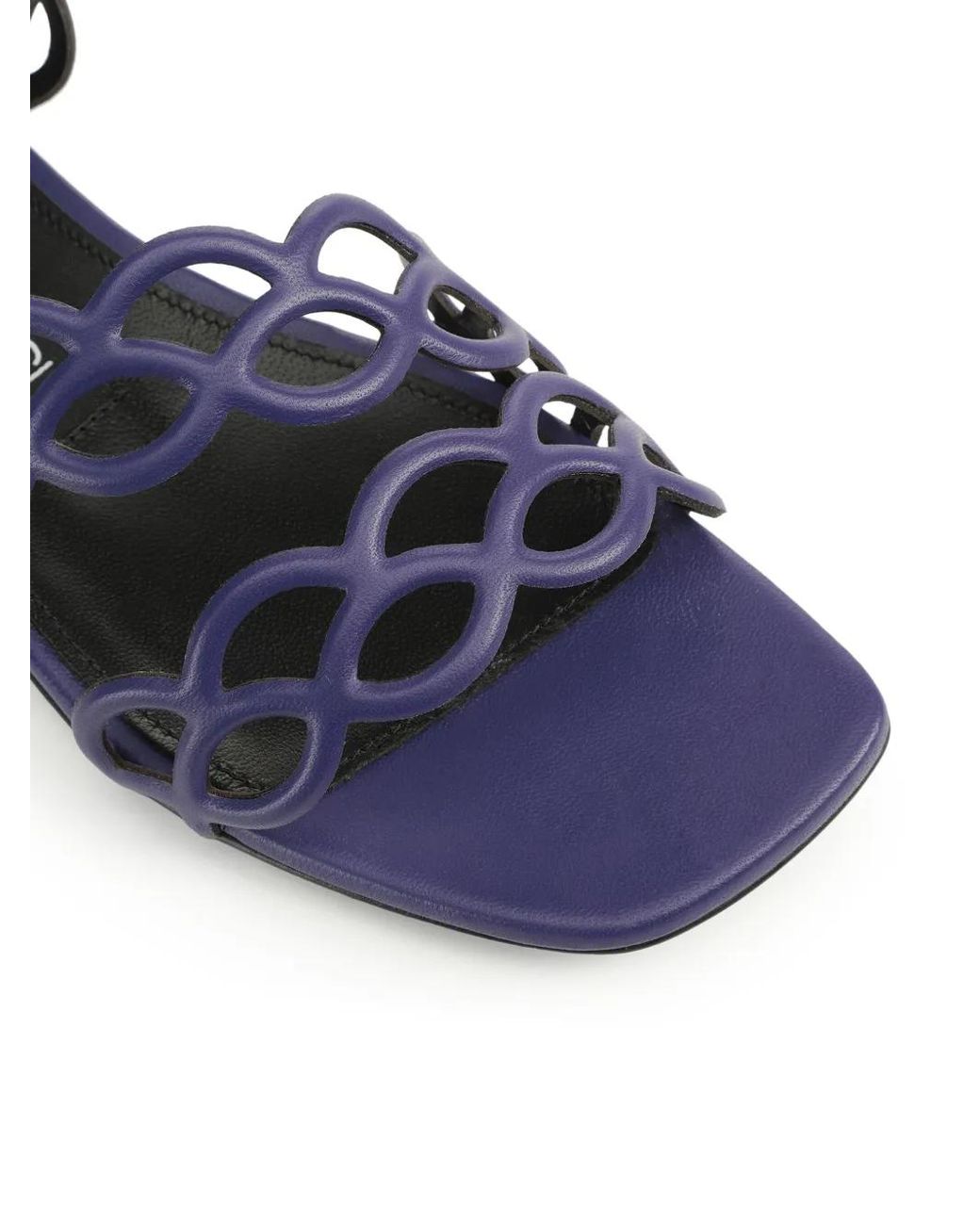 Sergio Rossi Blue Mermaid Leather Sandals