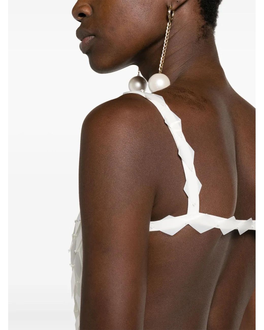 The Attico White Rue Sequinned Minidress