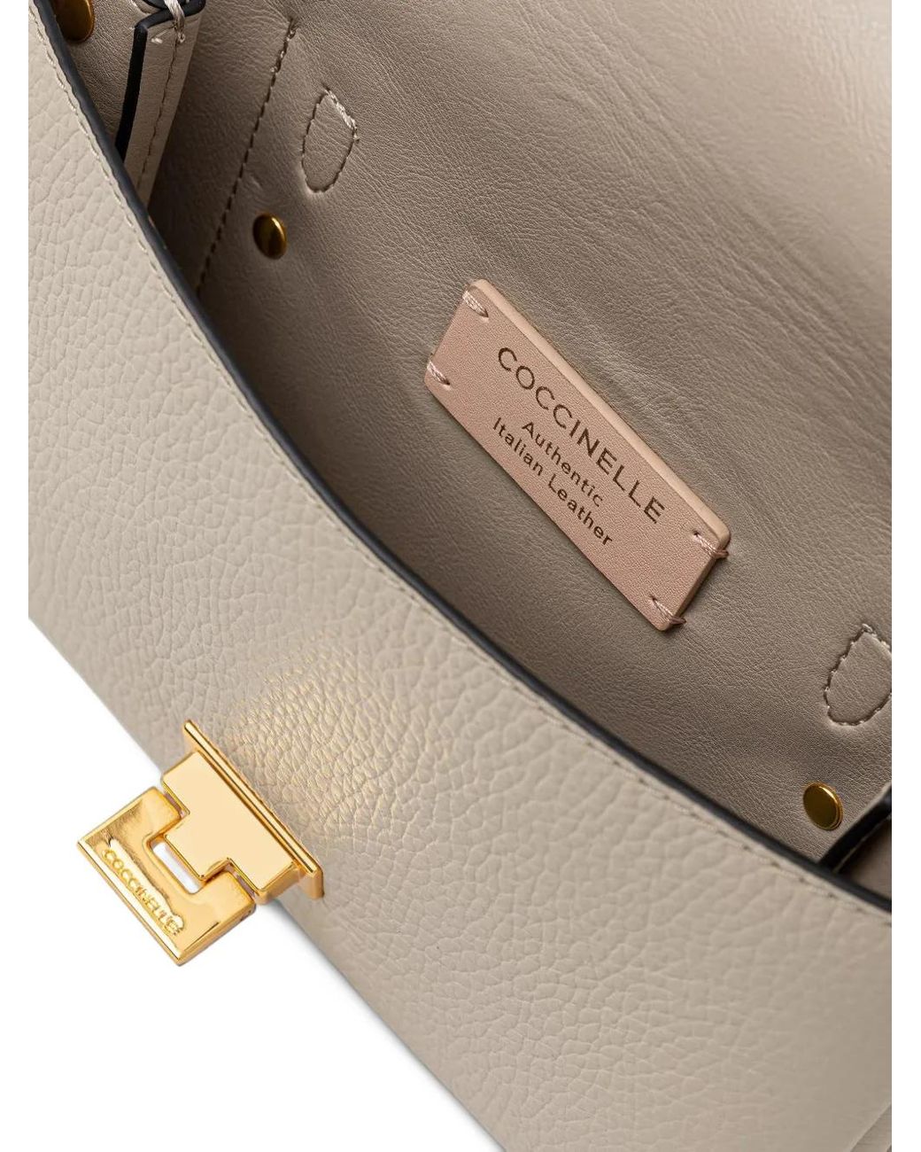 Coccinelle Natural Small Arlettis Leather Tote Bag