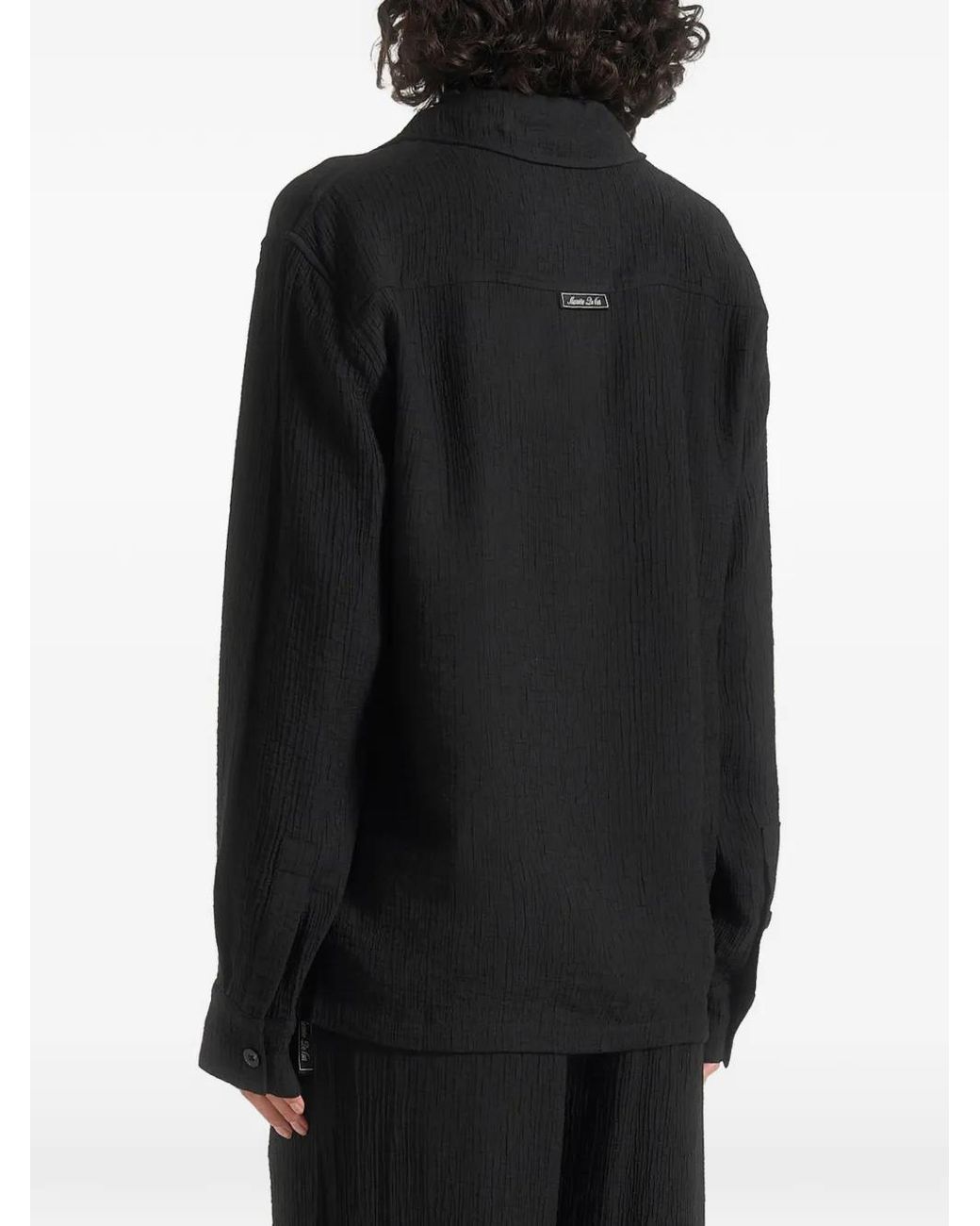 Manière De Voir Black Bailey Textured Long Sleeve Shirt
