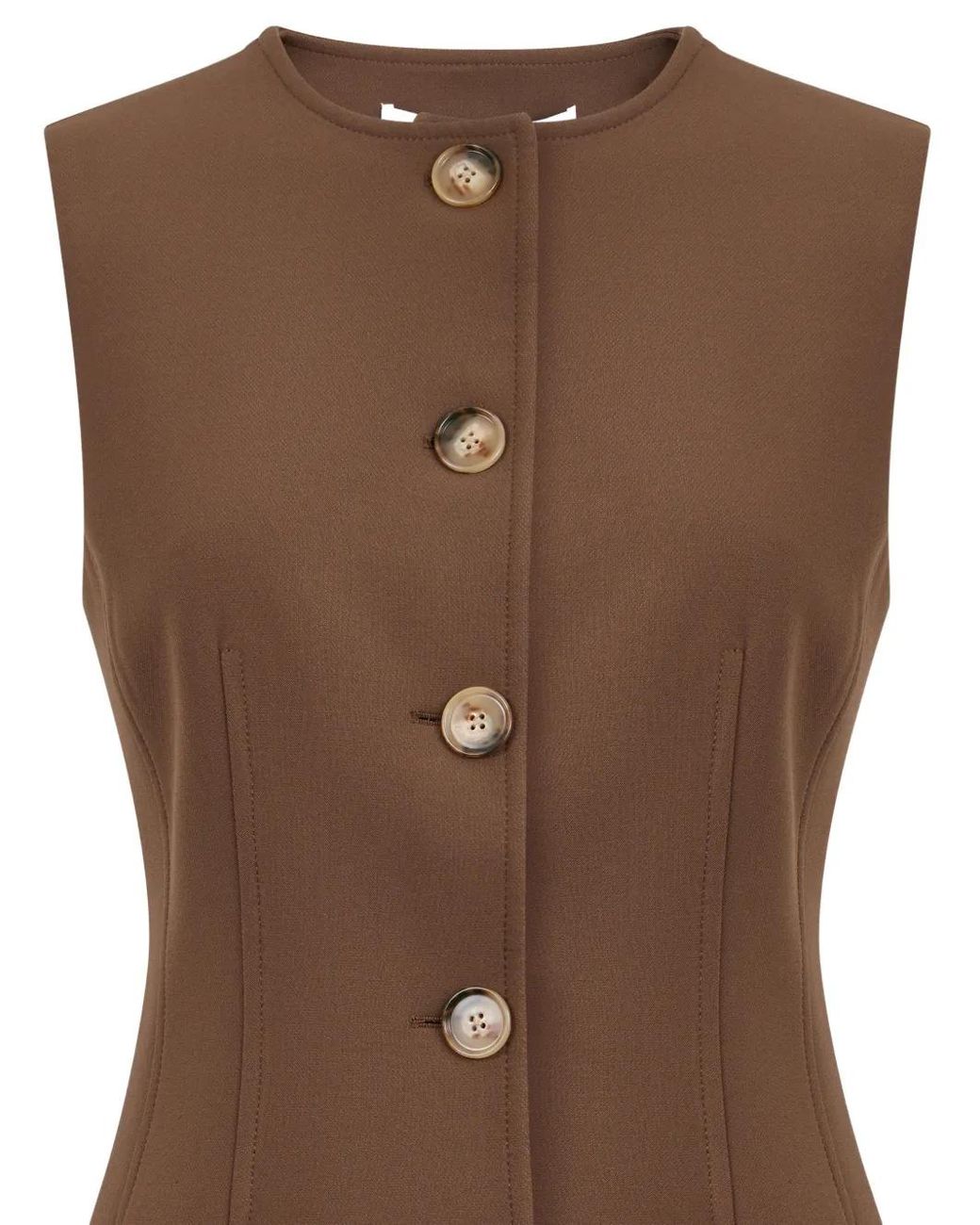 Veronica Beard Brown Jessup Buttoned Waistcoat