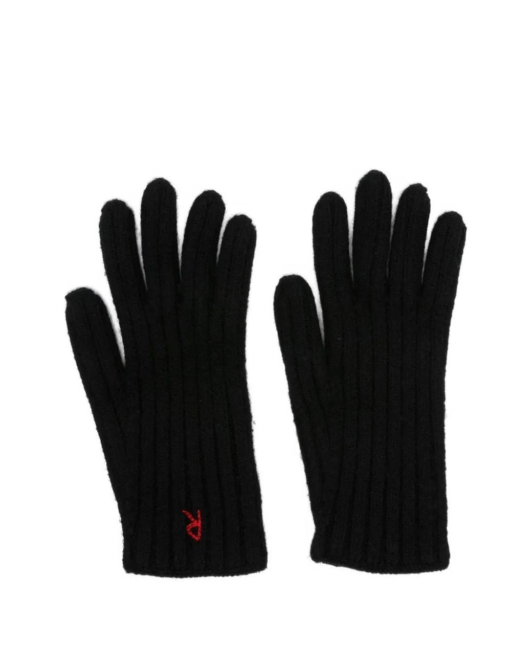 Ruslan Baginskiy Black Ribbed Embroidered Gloves