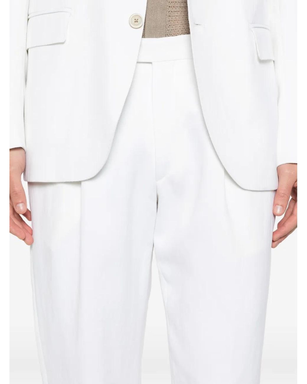Eleventy White Single-Breasted Pences Suit for men