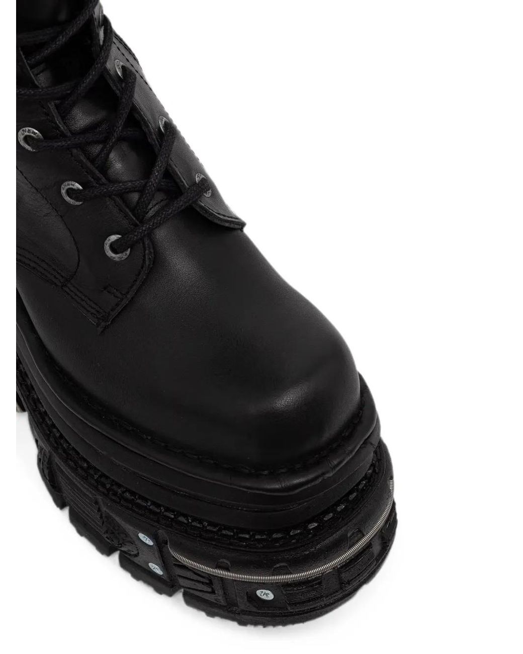 New Rock Black Bottes Lacées À Plateforme
