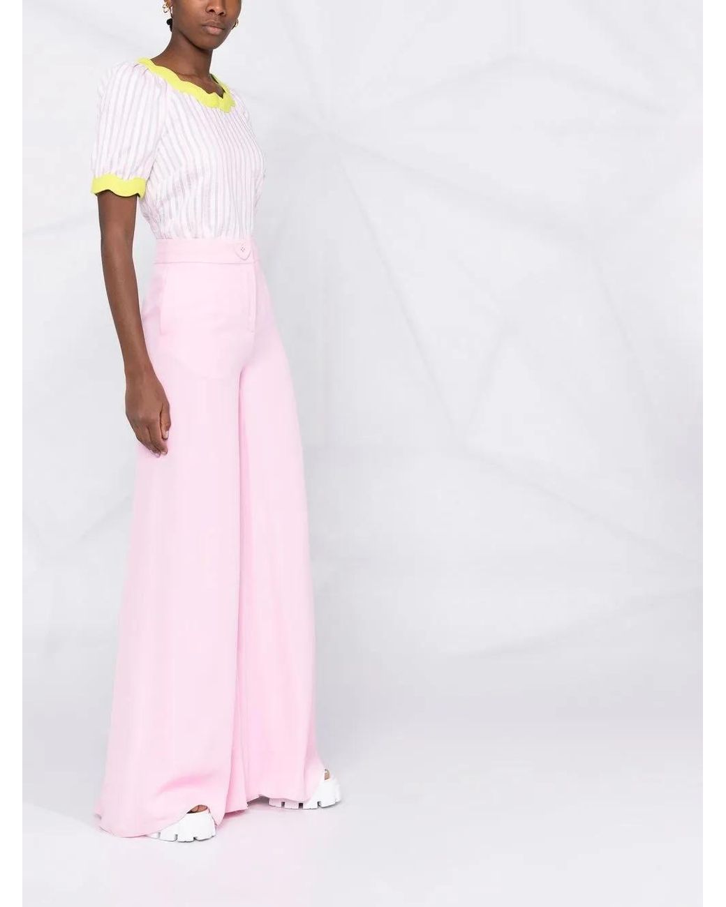 Moschino Pink High-waisted Flared Trousers