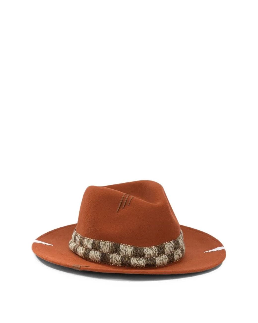 The Hat Gang I See You Check-Pattern Wool Hat in Brown | Lyst