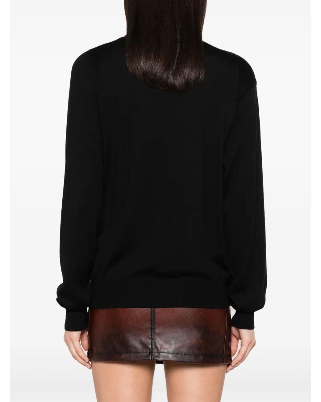 Sportmax Black Cut-Out Wool Jumper