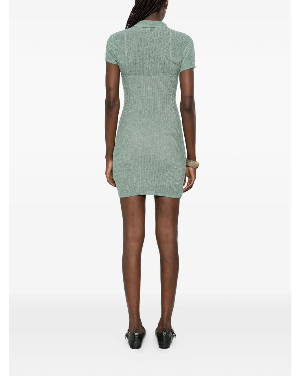 Patrizia Pepe Green Knitted Polo Dress