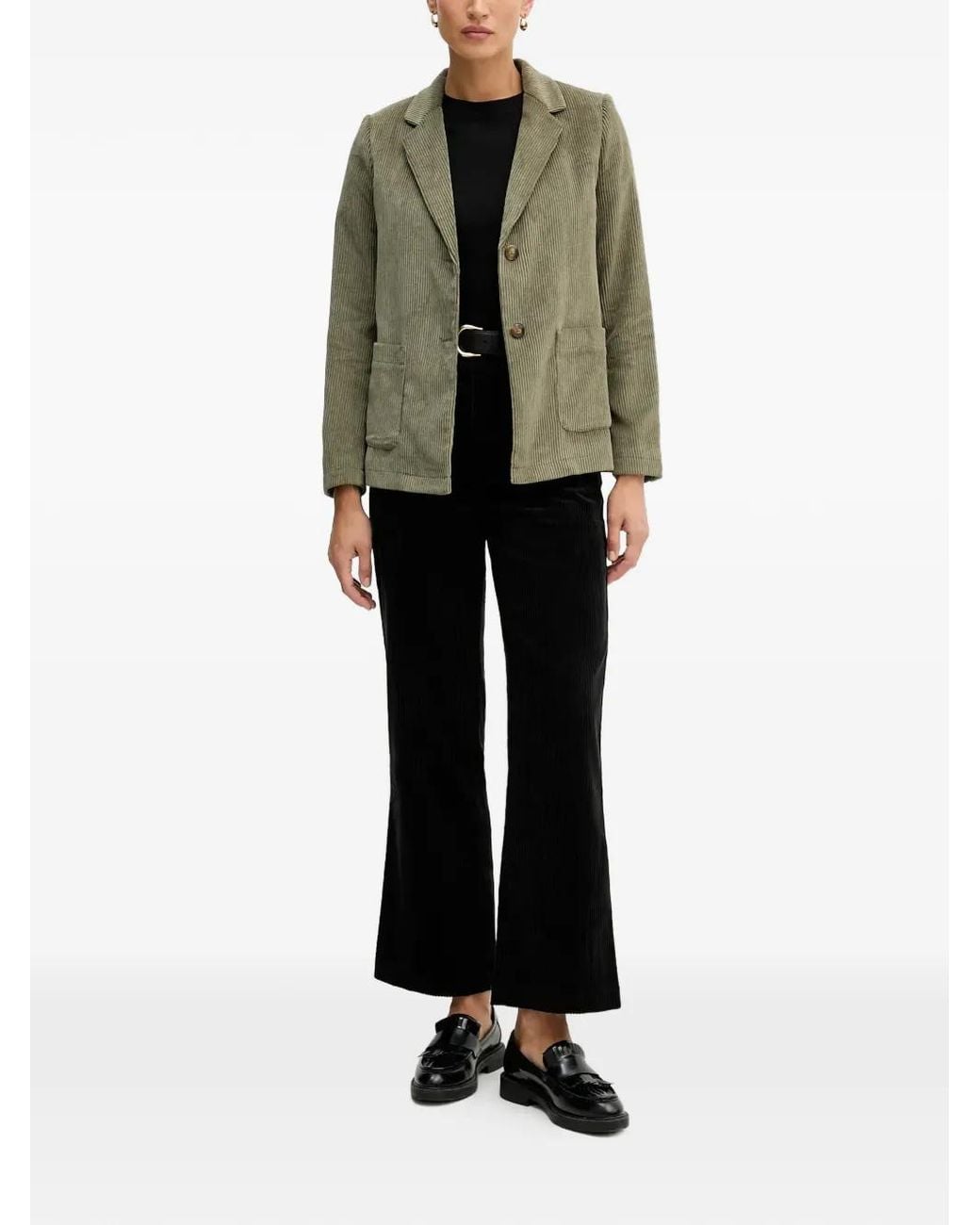 Benetton Green Corduroy Button Top