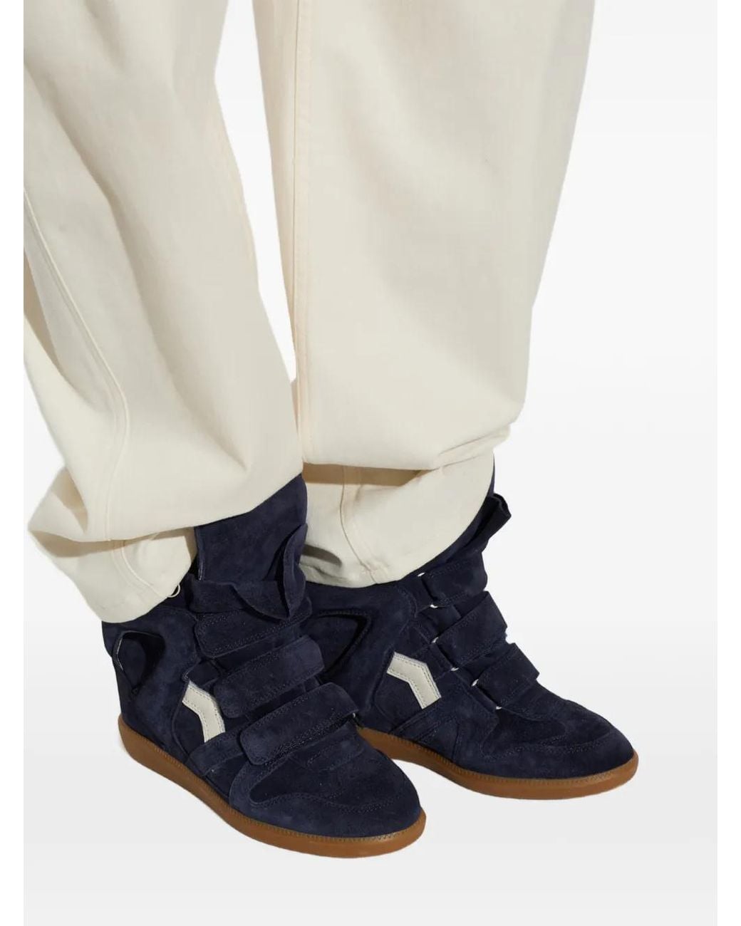 Isabel Marant Blue Suede Wedge Shoes "Bekett Ring"