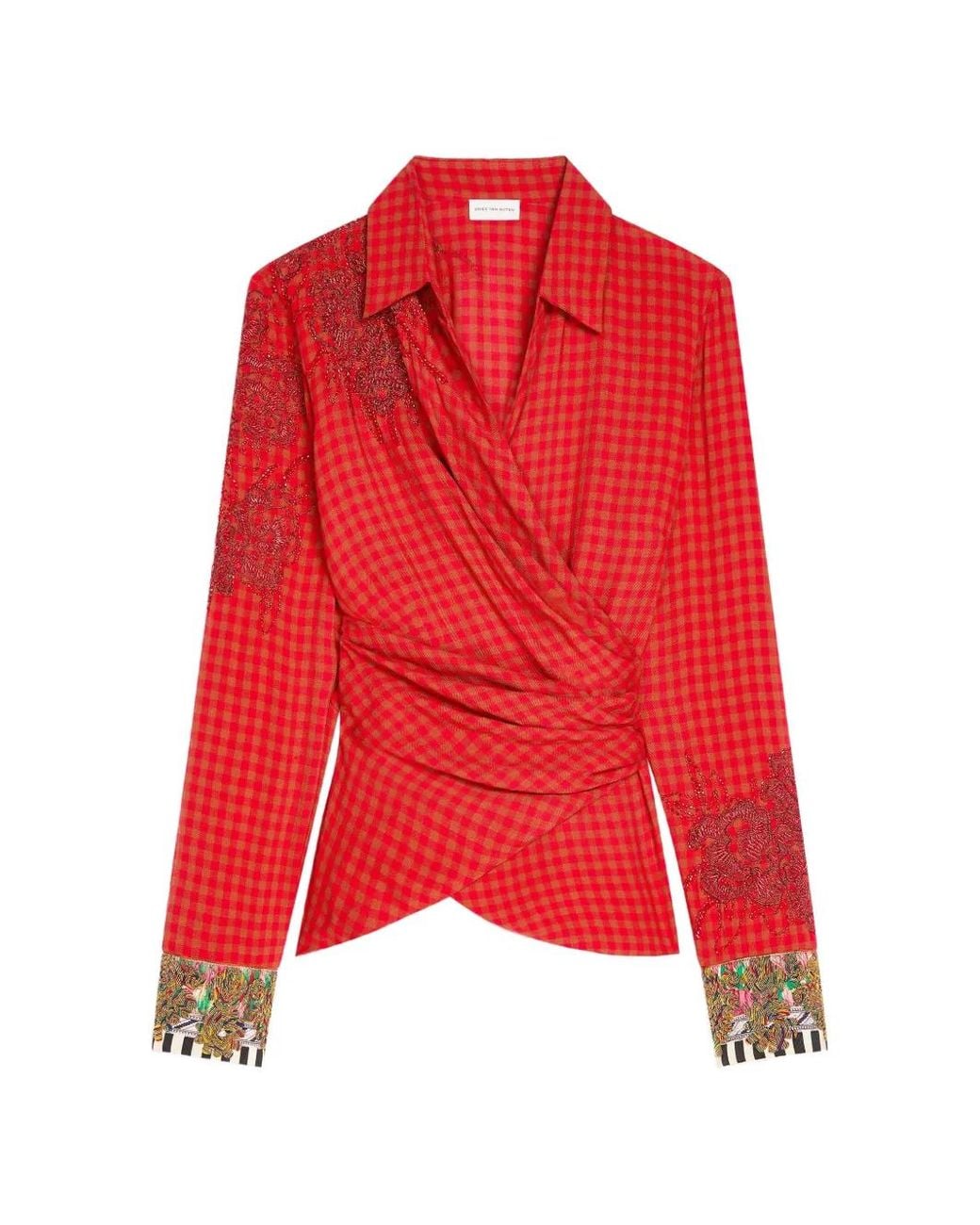 Dries Van Noten Embroidered Wrap Shirt