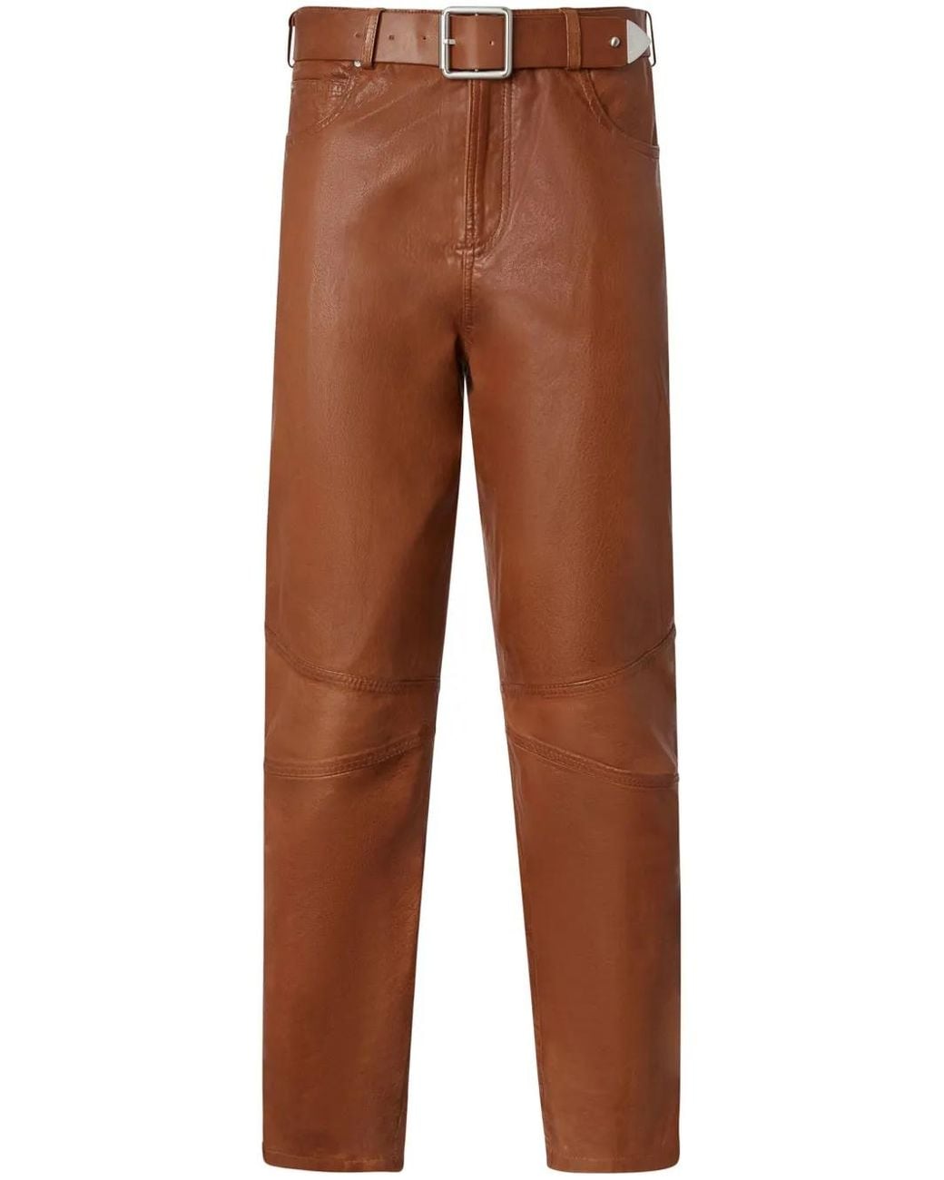 Pinko Brown Leather Trousers