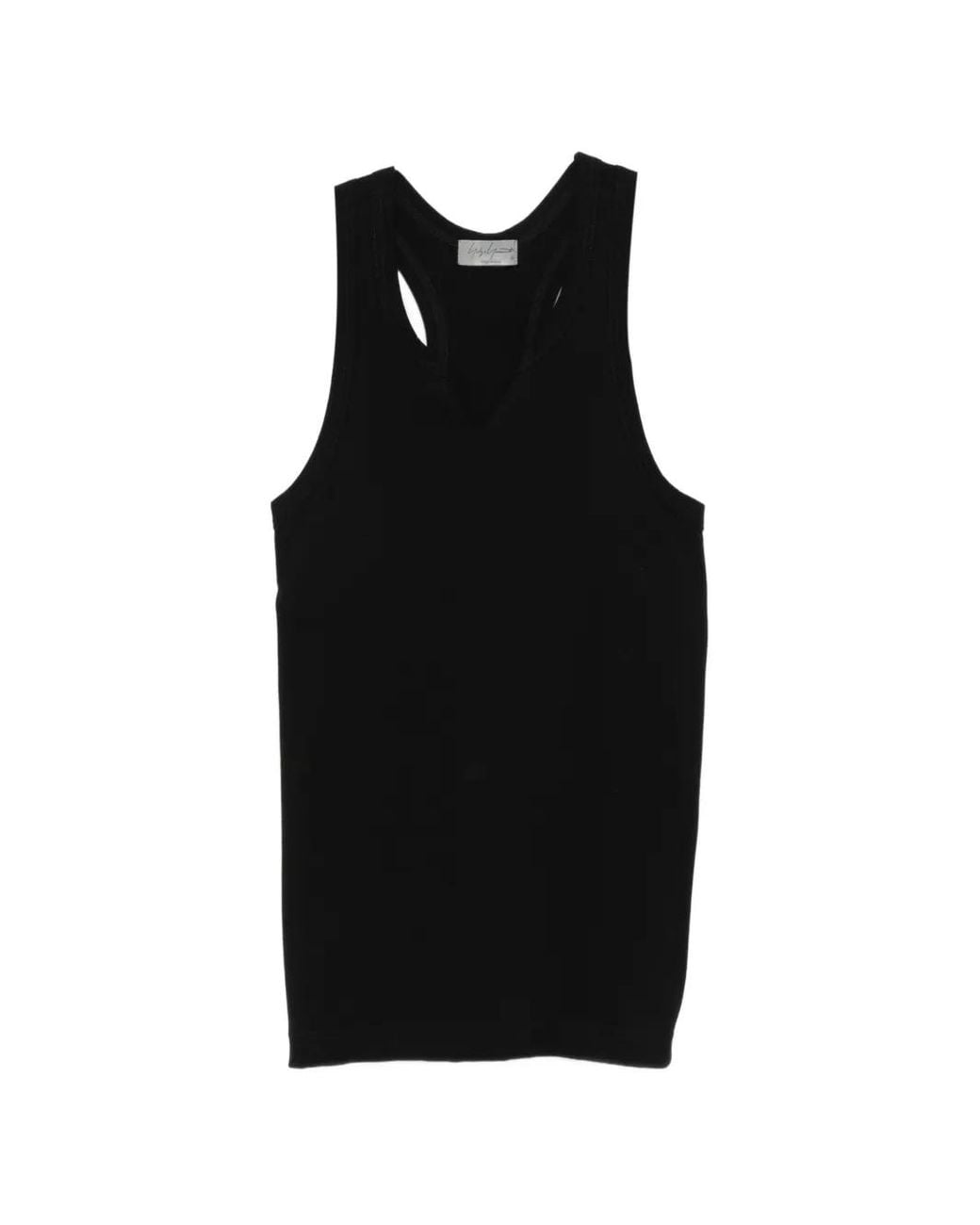 Yohji Yamamoto Black V-Neck Tank Top for men