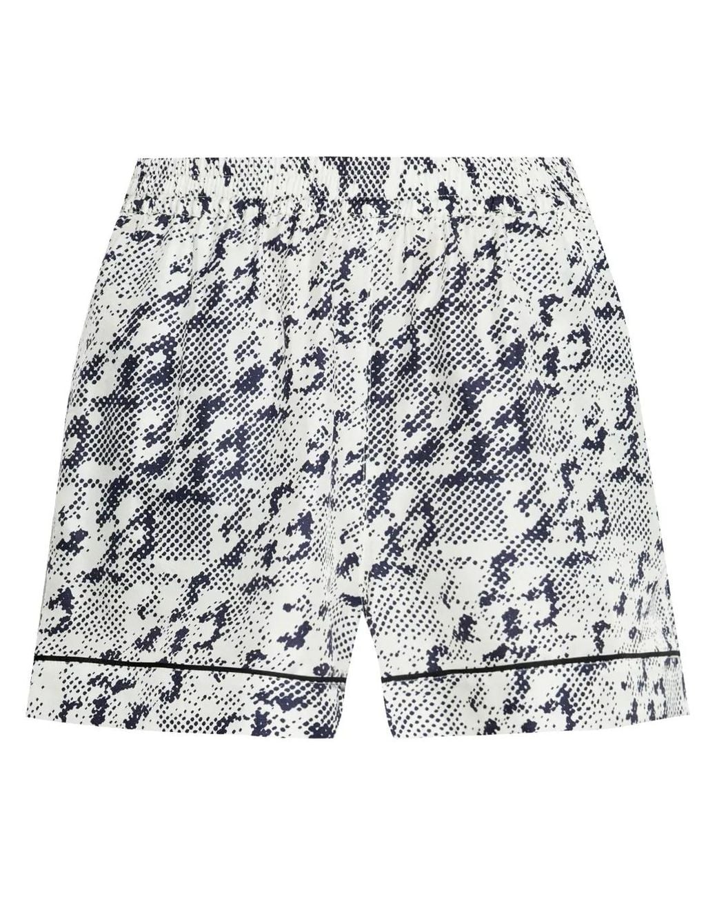 Tory Burch White Print-Embellished Shorts