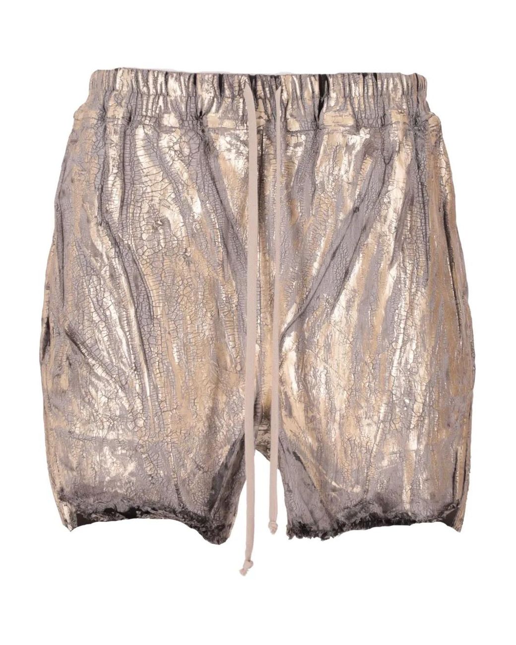 Rick Owens Metallic Drawstring Shorts for men