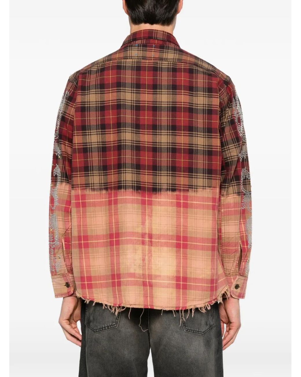 ERCOLE STUDIO Red Stud-Embellished Dip-Dye Shirt for men