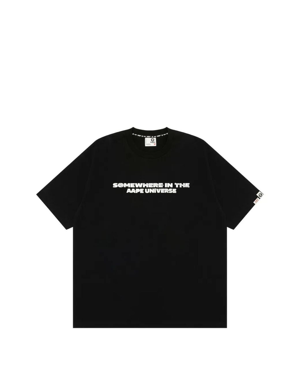 Aape By A Bathing Ape Black Graphic-Print T-Shirt for men