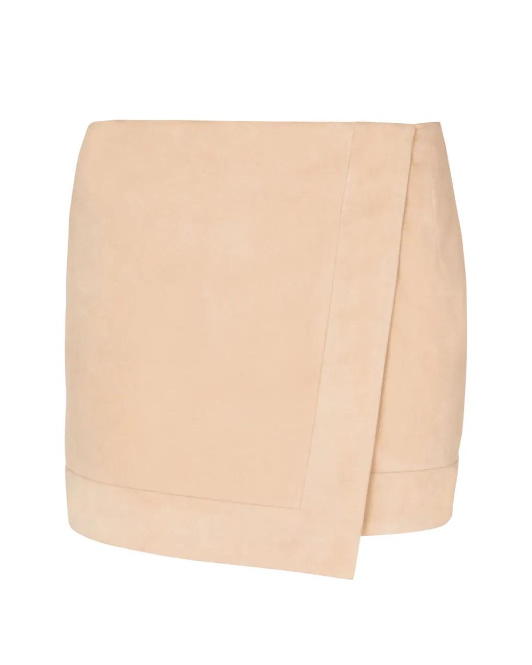 Balmain Natural Suede Wrap Skirt