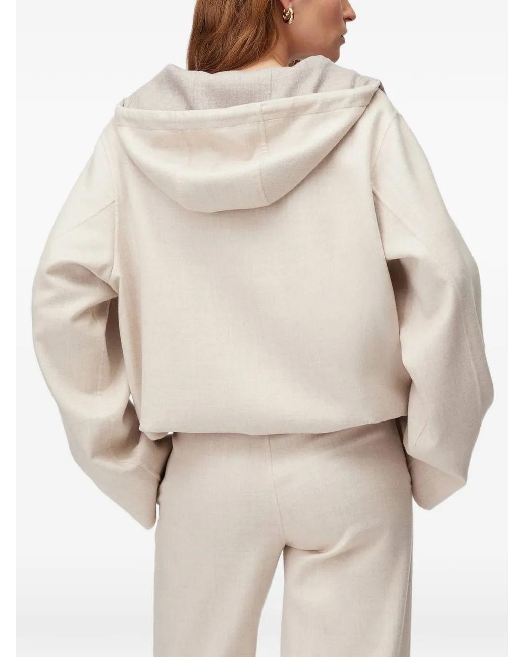 RETORI White Drawstring-Hem Wool Hoodie