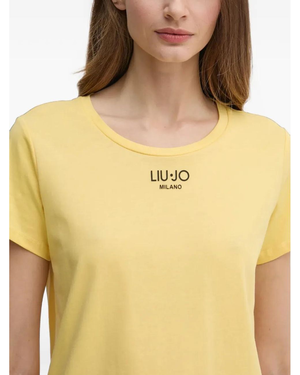 Liu Jo Yellow Logo-Print T-Shirt