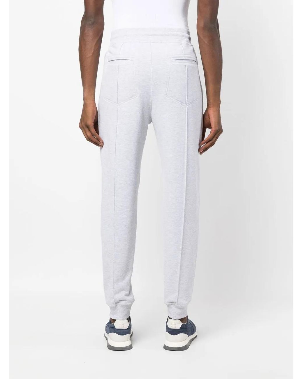 Brunello Cucinelli White Tapered-Leg Track Pants for men