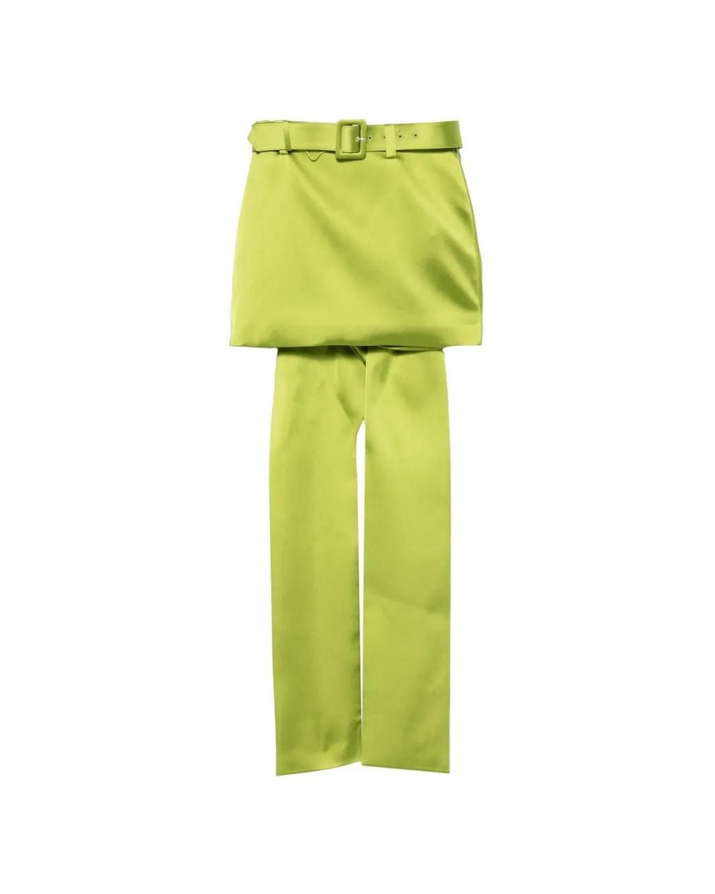 Self-Portrait Green Satin Bow Mini Skirt