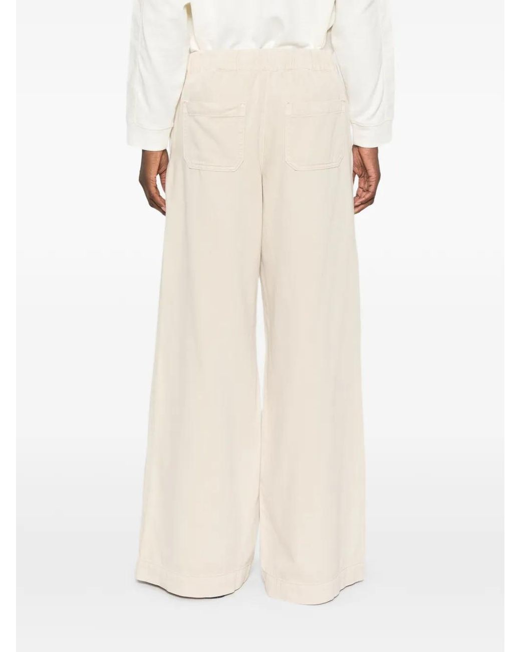 MAISON 123 White Pantalon Malo À Lien De Resserrage