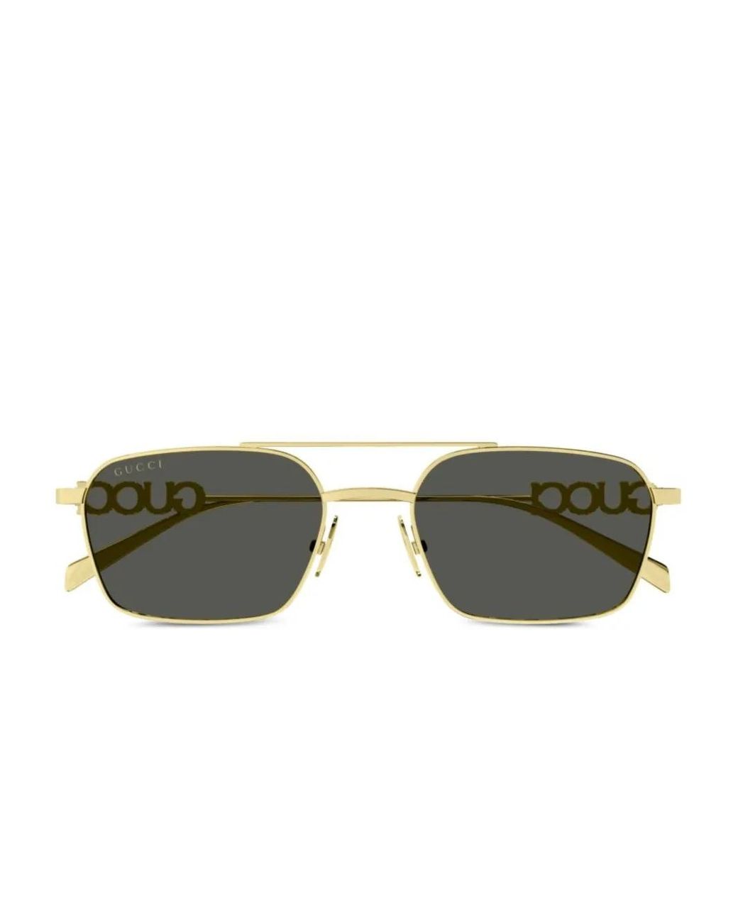 Gucci Green Navigator-Frame Sunglasses