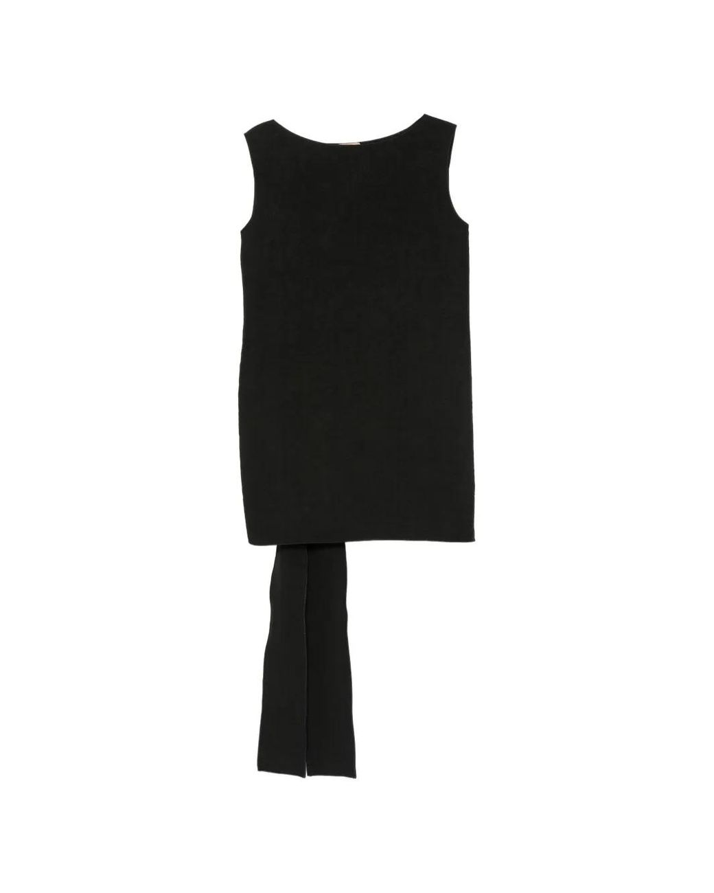 N°21 Black Robe Sans Manches À Détail De Nœud
