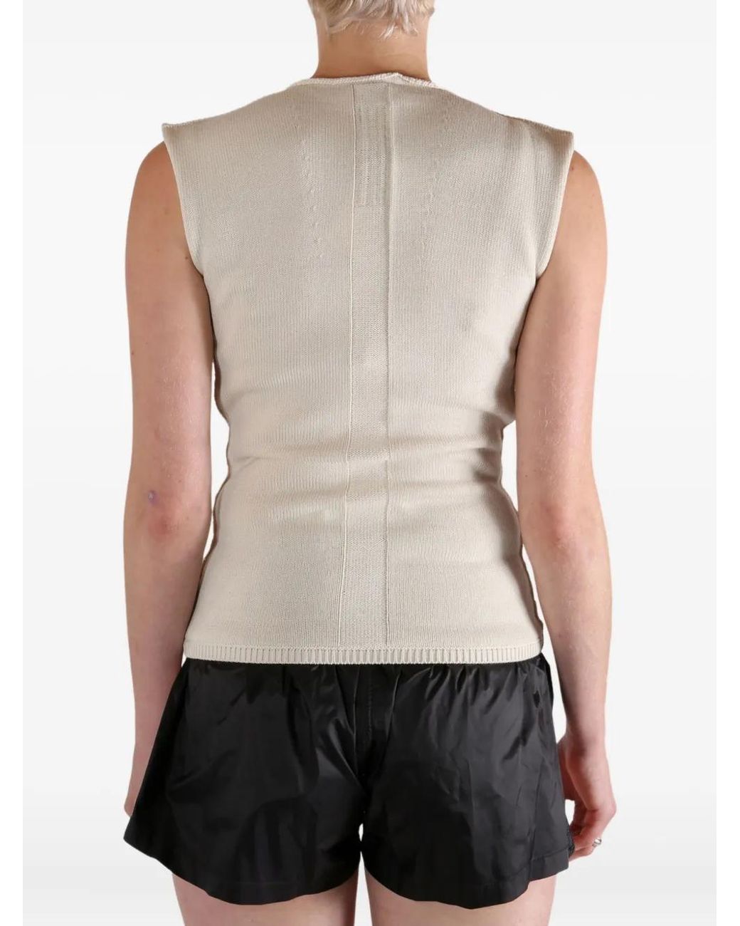 Rick Owens White Cut-Out Sleeveless Top