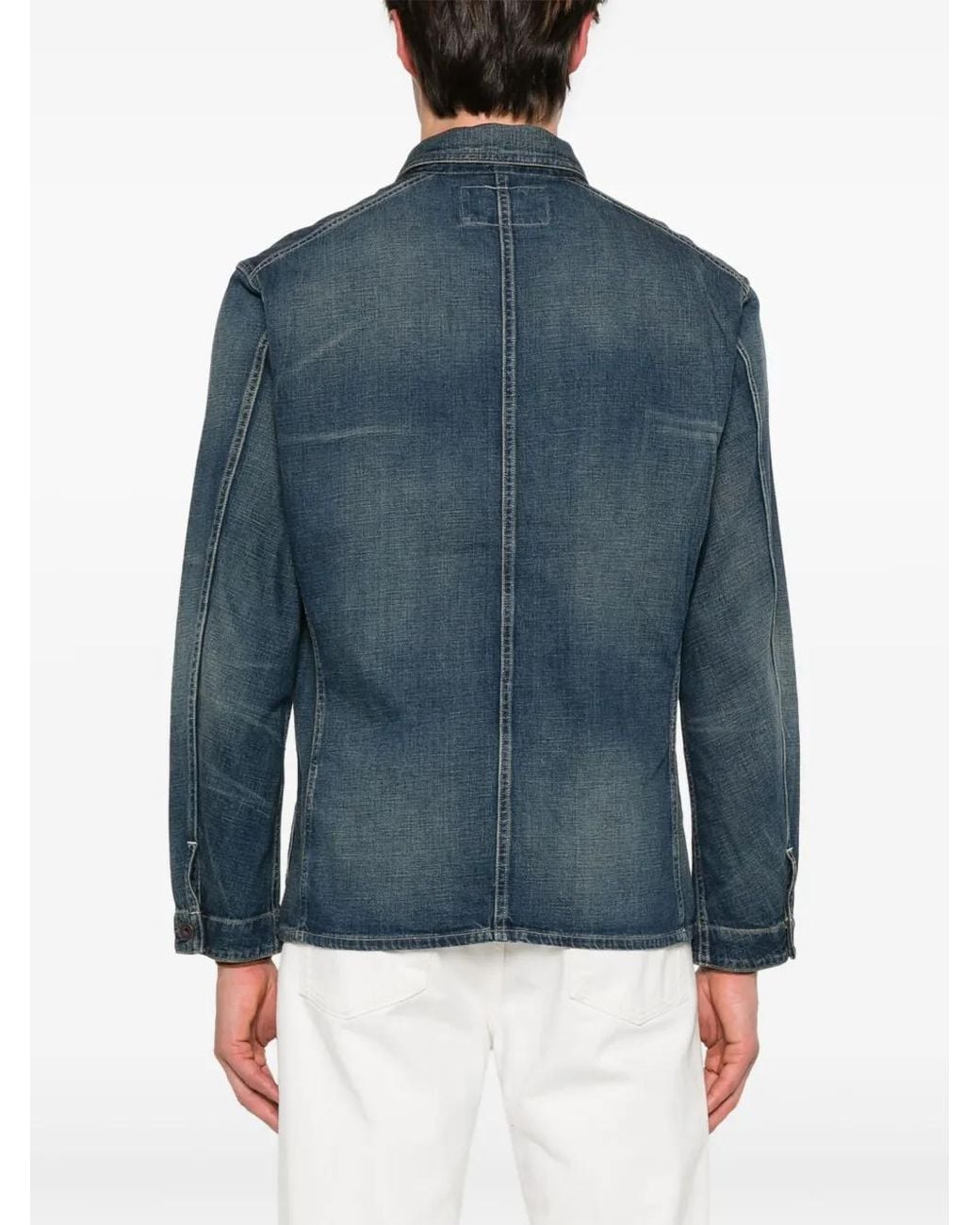 RRL Blue Torrington Wash Denim Shirt Jacket for men