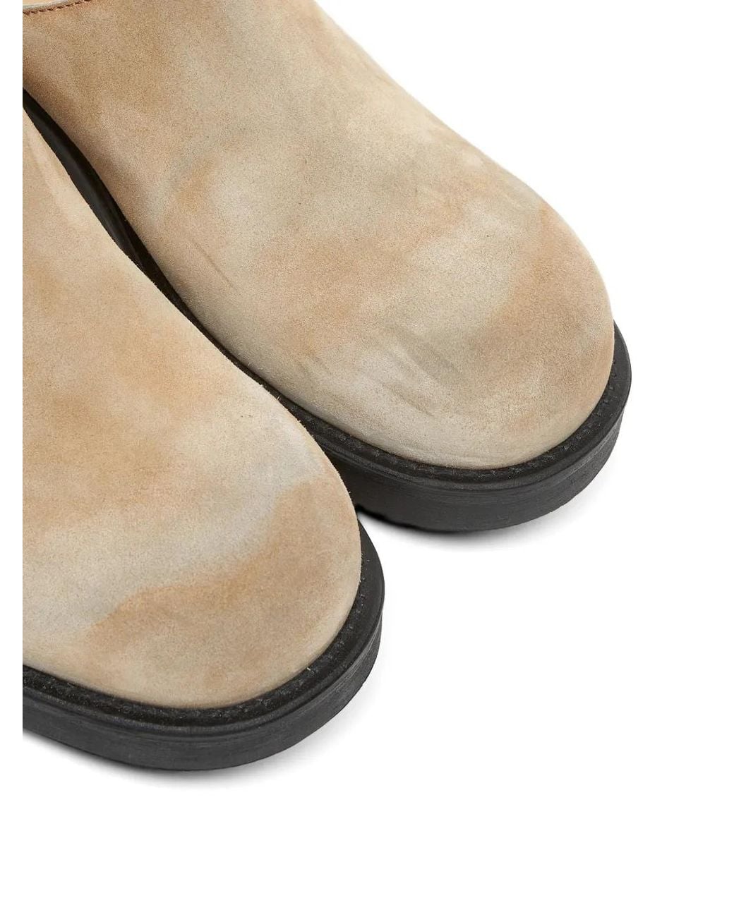 MM6 by Maison Margiela White Biker Washed Suede Mules for men
