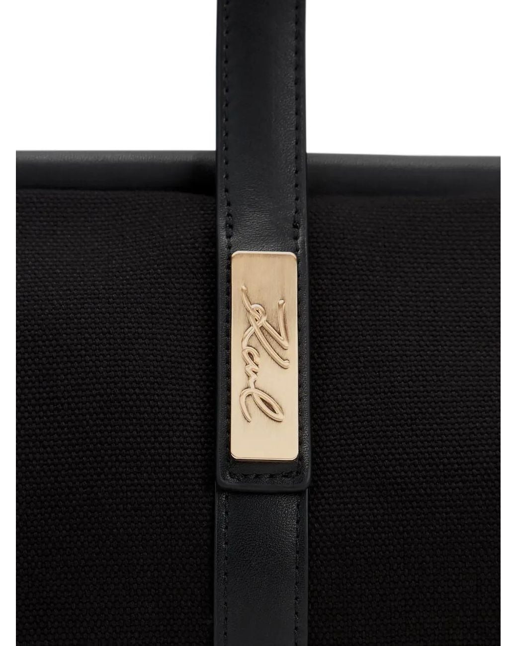 Karl Lagerfeld Black Signature Strap Pouch