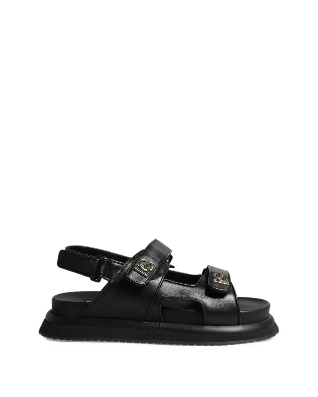 Dolce & Gabbana Black Dg Logo Touch-Strap Sandals for men